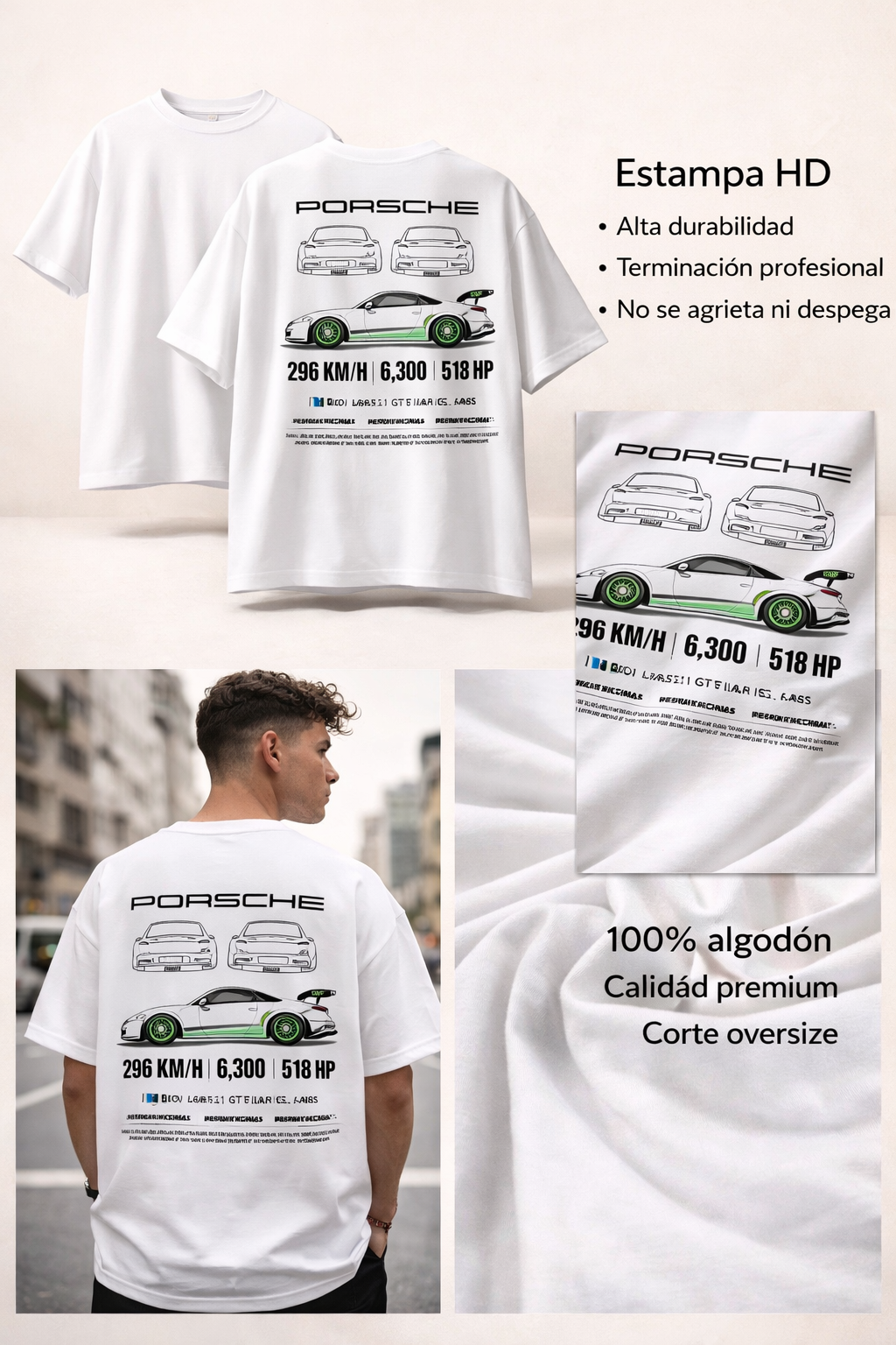 Pack de remeras oversize personalizadas