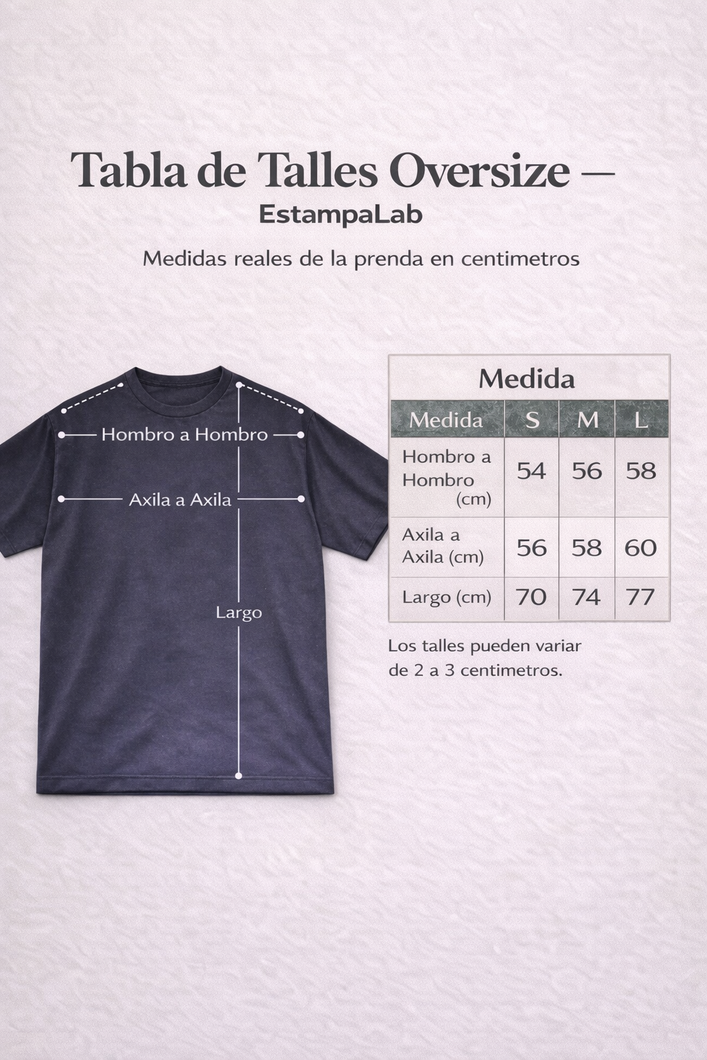 Pack de remeras oversize personalizadas